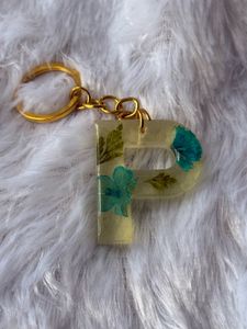 Ocean Bloom – Floral Resin Alphabet Keychain 🌊🌸