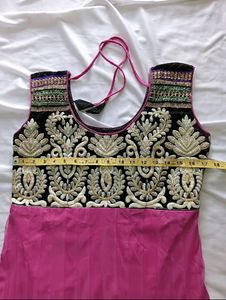🥰Pink Anarkali Kurti, Net Fabric