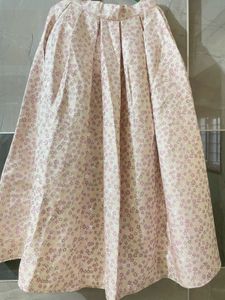 Pastel Floral Pleated Jacquard Skirt