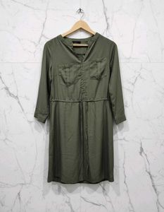 Olive Green Shirt Dress