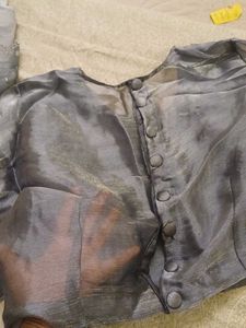 Grey Organza Saree