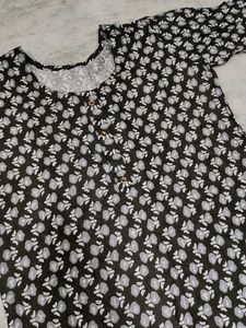 Printed Black Kurta🩷
