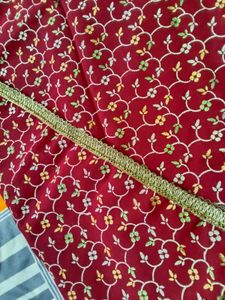 Red Floral Dupatta