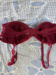 Elegant Burgundy Lace Bra