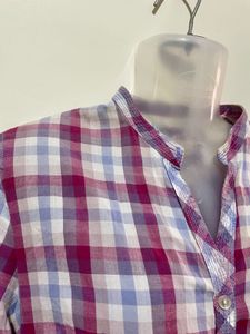 Checkered Button-Down Top