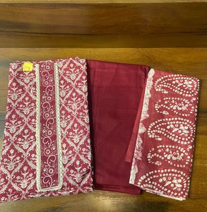 Beautiful Cotton  Dress Material With Dupatta