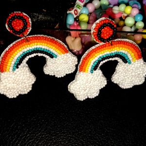 Rainbow Beaded Earrings