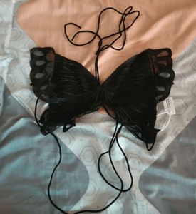 Butterfly Lace-Up Crop Top