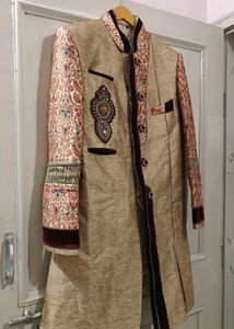 Khaki Sherwani