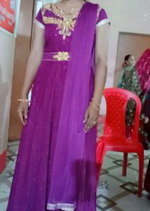 Elegant Purple Anarkali Suit