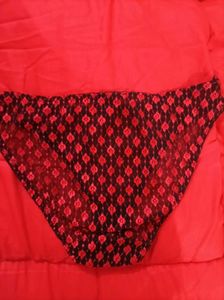 Red &amp; Black Lace Panties