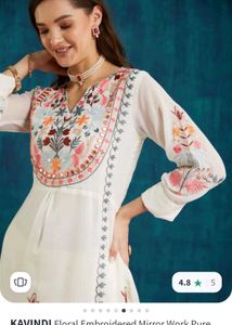Embroidered White Salwar Kameez Set