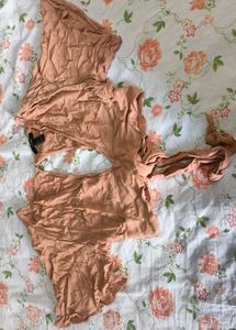 Peach deep neck crop top