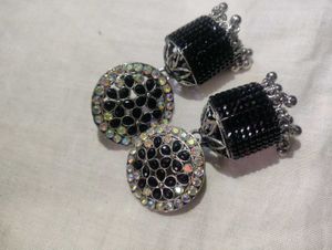 Black Jhumka Earrings