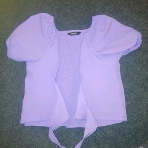 Cute Purple Puff Sleeve Top