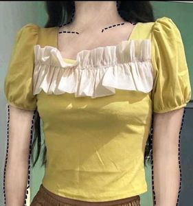 Cute Yellow Ruffle Top