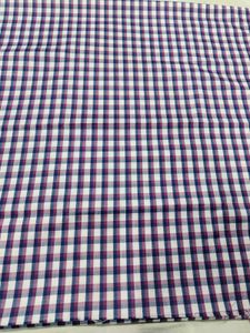 Violet Navy Blue checked shirt fabric Unstitched