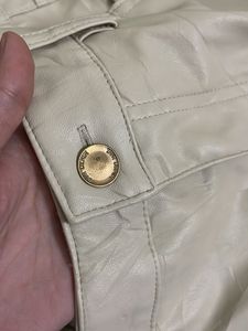 ZARA Beige Faux Leather Straight Fit &amp; High Waist