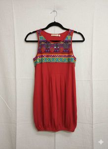 Red Embroidered Dress