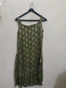 Green Golden Print Kurta