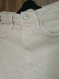 Beige Denim Jeans