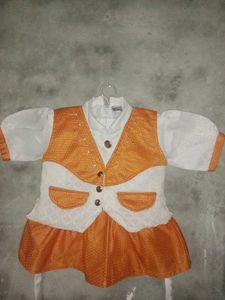 Orange & White Kids Outfit