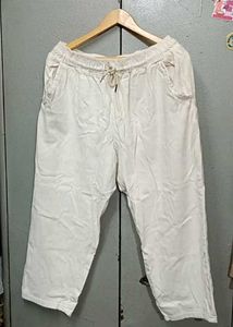 Off White Wide Leg Relaxed Fit Pants Unisex