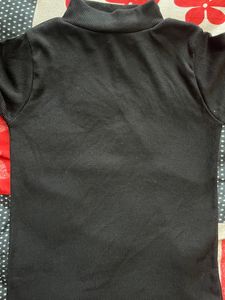 Black Ribbed Top.
