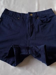Denim Navy Blue Shorts
