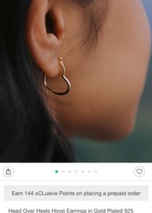 Caratlane Heart Shaped Hoops In 18k Gold Plating