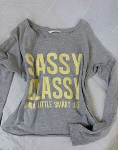 Sassy Gray Long Sleeve Top