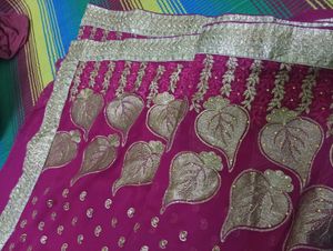 Elegant Pink Embroidered Saree