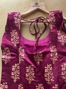 Maroon Printed Kurta