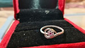 Silver Ring with Pink Stone # fixed price