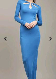 Chic Blue Cutout Top