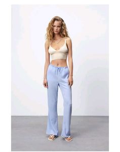 Zara Textured Straight Pant
