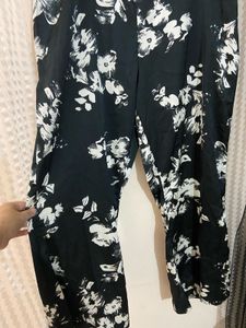 Satin Black Flared Pants