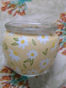 Beautiful Floral Glass Jar