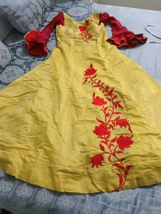 Elegant Yellow Embroidered Anarkali