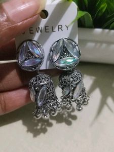 Traditional Oxidized Jhumka Earrings