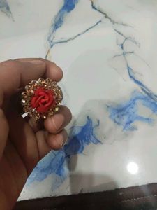 Red Rose Statement Ring