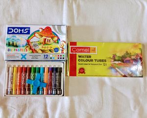 Camel Water Colour Tubes, DOMS Oil Pastels