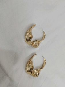 Gold Abstract Twist Earrings