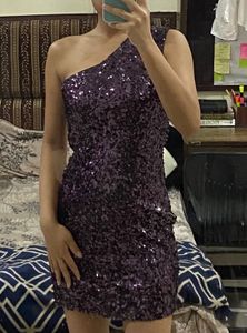 One Shoulder Sequin Dress