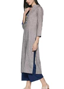 💙🩶 Khadi Look Embroidered Kurta