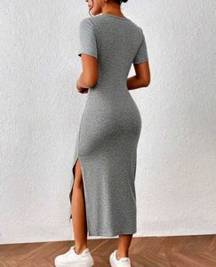 Trendy Korean Square Neck Bodycon Dress