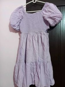 Lilac Smocked Tiered Mini Dress