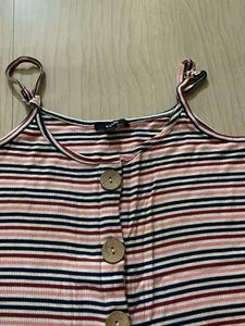 Striped Button-Front Tank Top