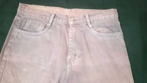 Pink Cargo Flare Jeans