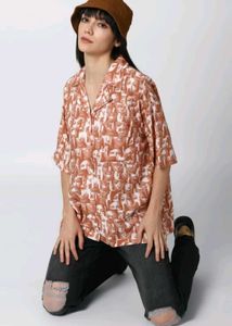 Printed Face Pattern Top